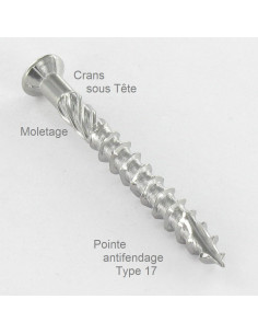Vis terrasse TEKOR Tête fraisée bombée TFB TORX T15 4X50... 2