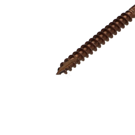 1 x Vis terrasse TEKOR Tête fraisée bombée TFB TORX T25 5X80 Pointe antifendage type 17 Inox A4 Brun