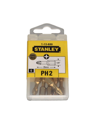 1 x Boite de 6 Embout Phillips n° 2 STANLEY...