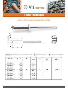 Rivet aveugle éclate GOSTAR Aluminium Tige acier Tête... 2