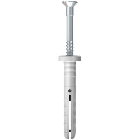 1 x Cheville à frapper Nylon Collerette Fischer avec clou N5X25-1F