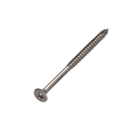 1 x Vis bois TEKOR Inox A2 Tête fraisée Cranté TORX T25 5X90 Filetée sur 60 Pointe antifendage type 17
