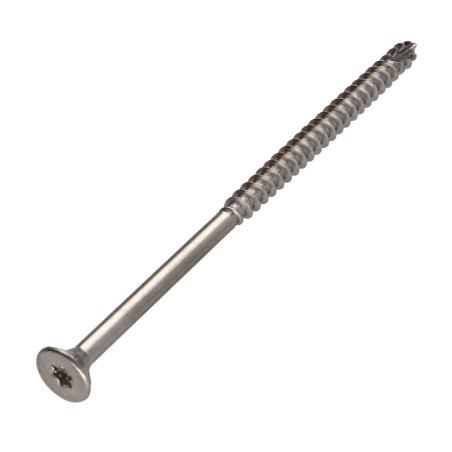 1 x Vis bois TEKOR Inox A2 Tête fraisée Cranté TORX T25 6X120 Filetée sur 70 Pointe antifendage type 17