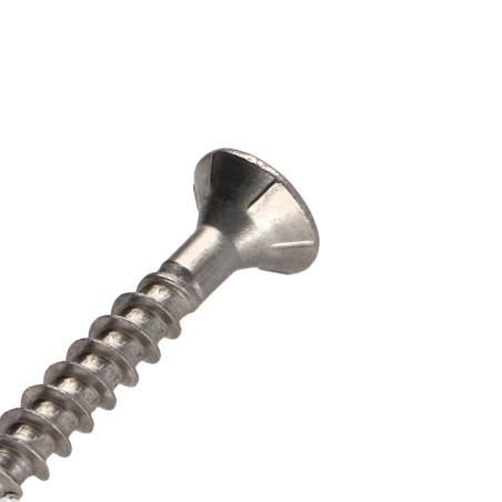 1 x Vis bois TEKOR Inox A2 Tête fraisée Cranté TORX T10 3.5X25 Filetée sur 18 Pointe antifendage type 17