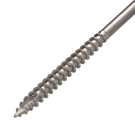 1 x Vis bois TEKOR Inox A2 Tête fraisée Cranté TORX T25 5X55 Filetée sur 35 Pointe antifendage type 17