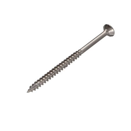 1 x Vis bois TEKOR Inox A2 Tête fraisée Cranté TORX T25 6X80 Filetée sur 48 Pointe antifendage type 17