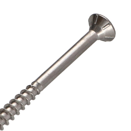 1 x Vis bois TEKOR Inox A2 Tête fraisée Cranté TORX T25 5X60 Filetée sur 35 Pointe antifendage type 17