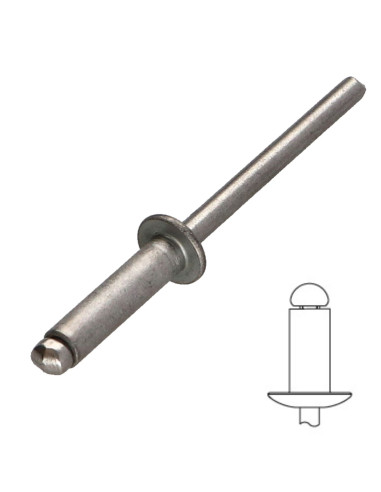 1 x Rivet Inox A2 3X8 Tête Plate