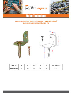 Lot de 4 equerres pour panneau tressé en forme L avec vis... 2