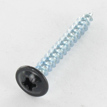 1 x VBA Vis bois agglo Poelier Pozi N°2 4.5X35 Filetage total Acier zingué RAL9004 noir de sécurite