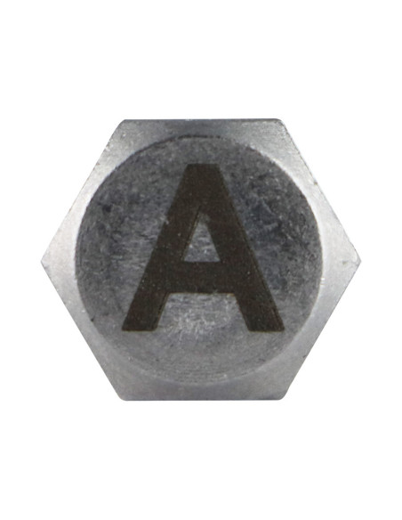 1 x Vis métaux Tête hexagonale TH 8X35 Inox A4 avec gravure de lettre "A"