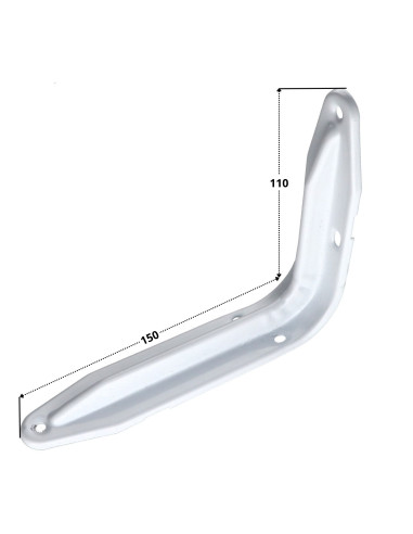 1 x Equerre pour support d'étagère 110X150 Blanc