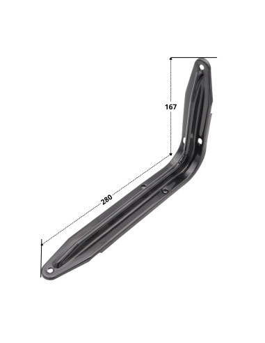 1 x Equerre pour support d'étagère 167X280 Noir