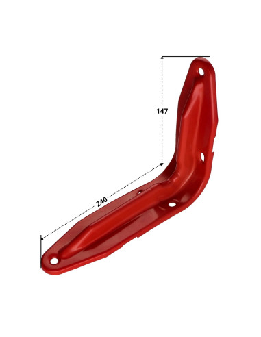 1 x Equerre pour support d'étagère 147X240 Rouge