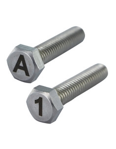 Vis métaux Tête hexagonale TH 8X35 Inox A4 avec gravure...