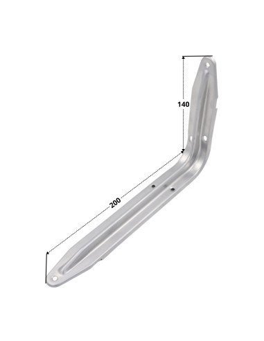 1 x Equerre pour support d'étagère 140X200 Gris