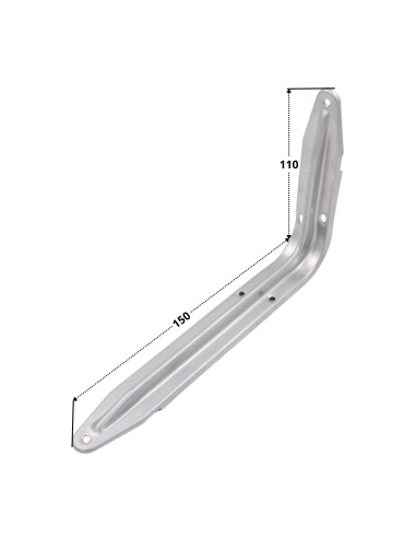 1 x Equerre pour support d'étagère 110X150 Gris