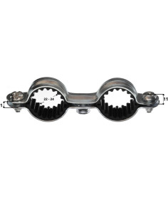 Collier de fixation isophonique double M7X150 Diamètre 22... 2