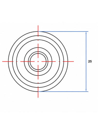 1 x Rosace plate 25 Acier zingué