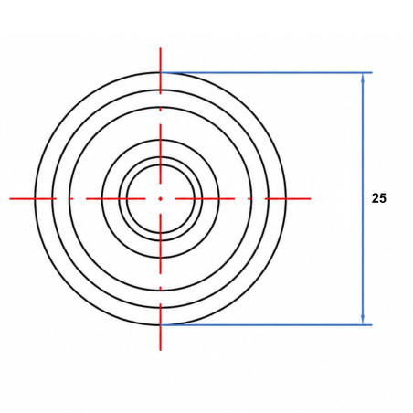 1 x Rosace plate 25 Acier zingué