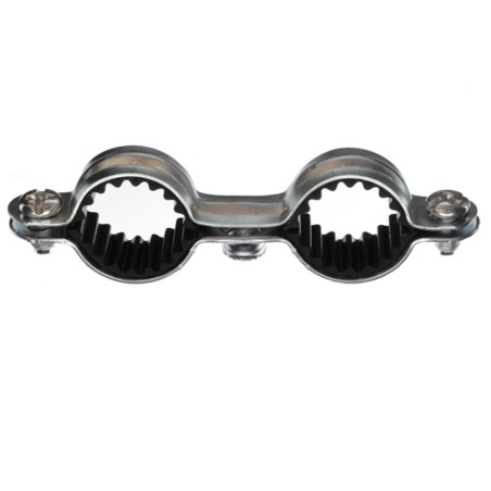 1 x Collier de fixation isophonique double M7X150 Diamètre 12 Acier zingué