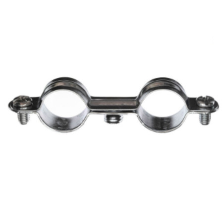 1 x Collier de serrage métallique double M7X150 Diamètre 24 Acier zingué