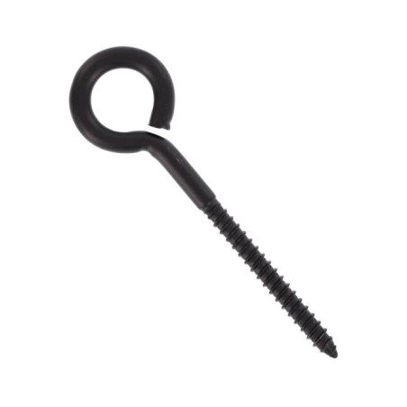 1 x Piton Bois Inox A4 Noir 8X108 Filetée sur 70 Oeil 20