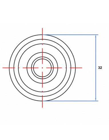 1 x Rosace plate 32 Acier zingué