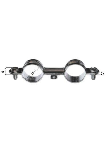 1 x Collier de serrage métallique double M7X150...