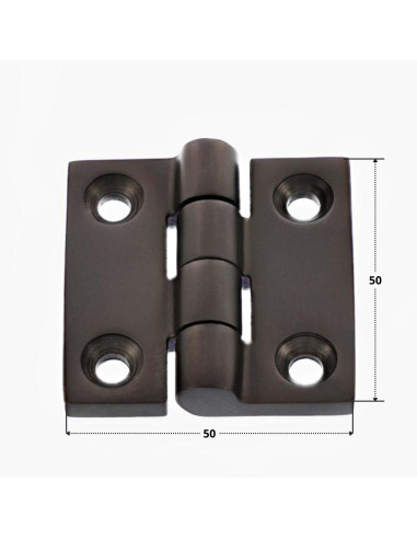 1 x Charnière Carrée 50X50 Inox A4 Noir