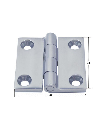 1 x Charnière Carrée 38X38 Inox A4