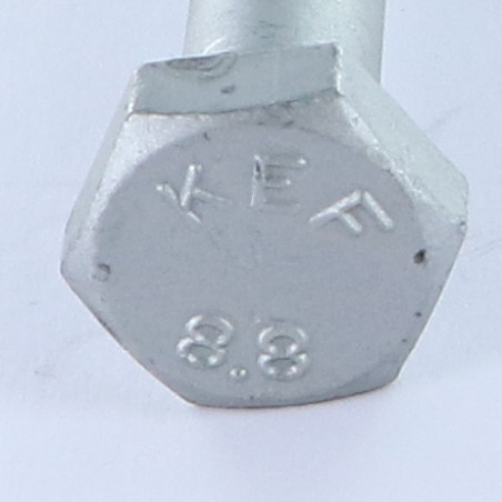 1 x Corps de boulon filetage partiel Tête hexagonale TH M10X130 Classe 8.8 Acier brut Géomet 500A