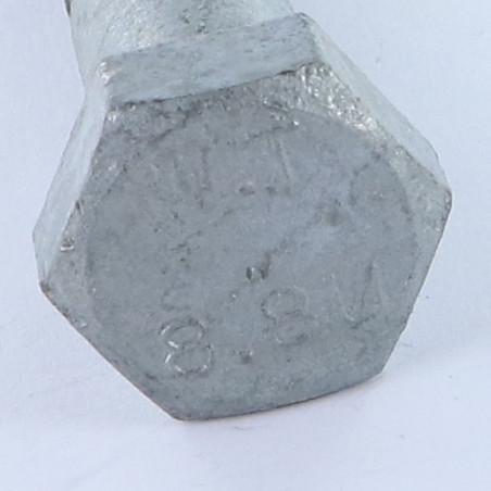 1 x Corps de boulon filetage partiel Tête hexagonale TH M16X70 Classe 8.8 Forte tenue à la corrosion Acier galvanisé à