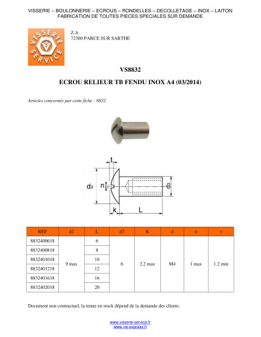 1 x Vis HUBLOT Tête bombée Fendue M4/14 6X16...