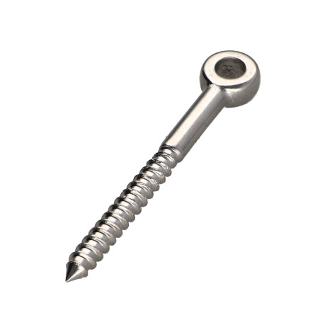 1 x Vis à oeil Bois 8X60 Filetée sur 40 Oeil 8.4 Inox A4