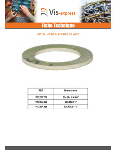 Joint plat fibre de vert 24X16X1.5 (3/4") 2