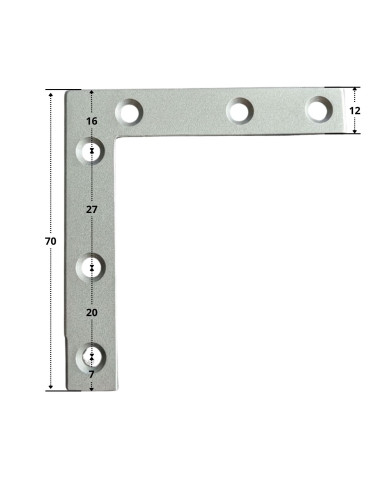1 x Equerre Plate renfort Bout Carré 70X70X12...