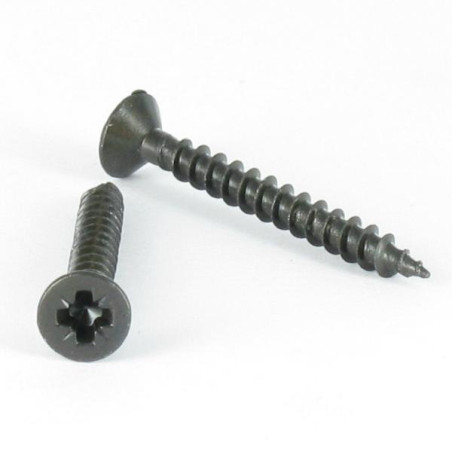 1 x VBA Vis bois agglo Inox A2 Tête fraisée Pozi 4.5X20 Noir