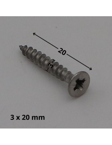 1 x VBA Vis bois agglo Inox A2 Tête fraisée...