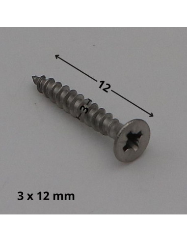 1 x VBA Vis bois agglo Inox A2 Tête fraisée...