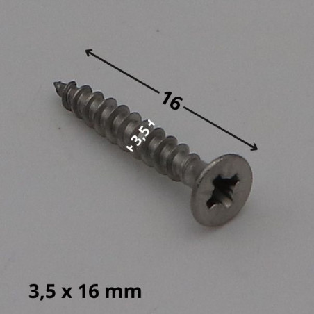1 x VBA Vis bois agglo Inox A2 Tête fraisée Pozi 3.5X16