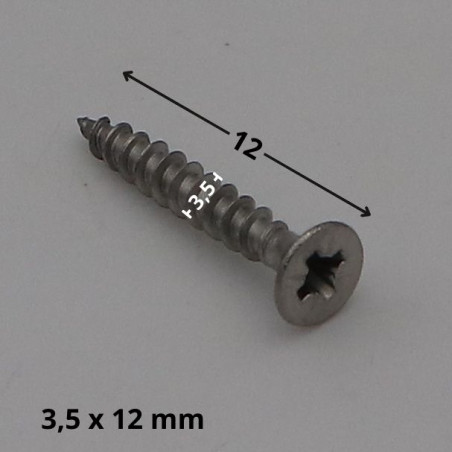 1 x VBA Vis bois agglo Inox A2 Tête fraisée Pozi 3.5X12