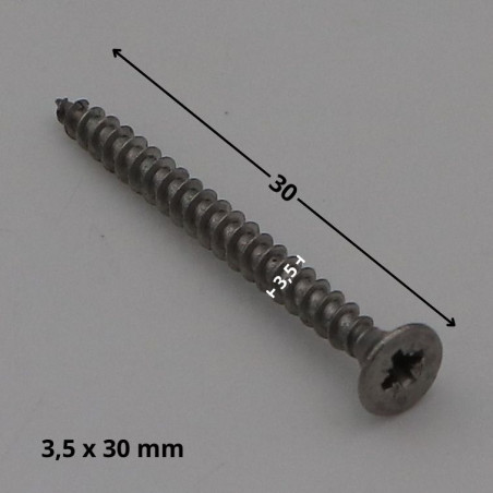 1 x VBA Vis bois agglo Inox A2 Tête fraisée Pozi 3.5X30