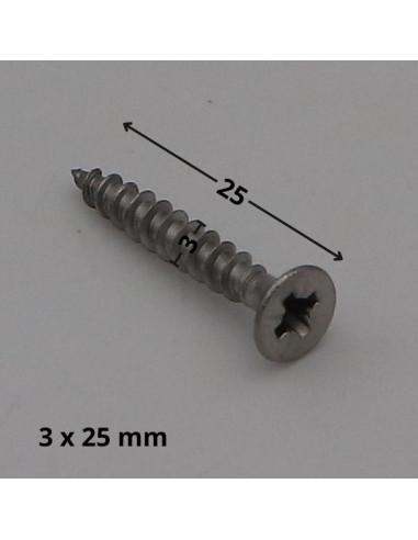 1 x VBA Vis bois agglo Inox A2 Tête fraisée...