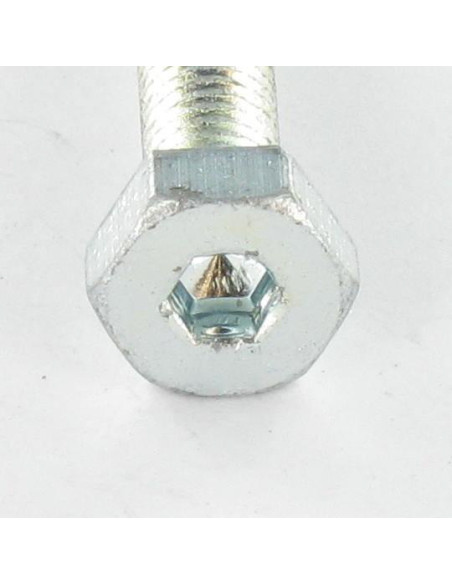 1 x Vis métaux Tête hexagonale TH + Clé de 4 HC4 M6X35 Acier zingué