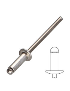 Rivet aveugle tout alu 3.2X8 Tête plate RAL4010