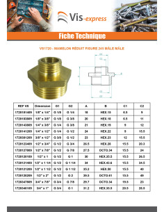 Mamelon réduit figure 245 Mâle / Mâle 2" X 3" Laiton 2