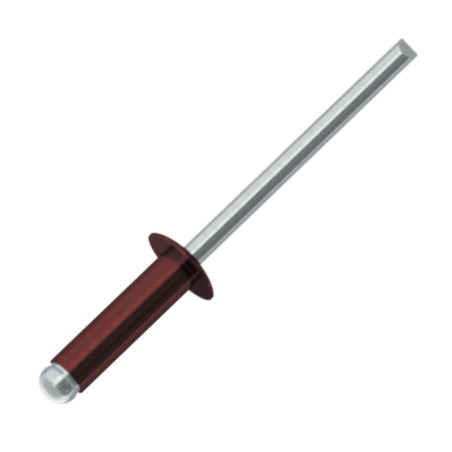 1 x Rivet aveugle Aluminium Tige acier 3.4X9 Tête Ronde Standard RAL3009 rouge oxyde