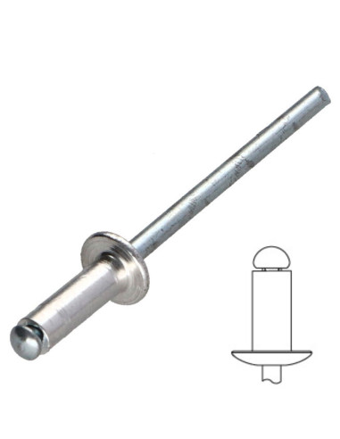1 x Rivet aveugle Aluminium Tige acier 4.8X25...