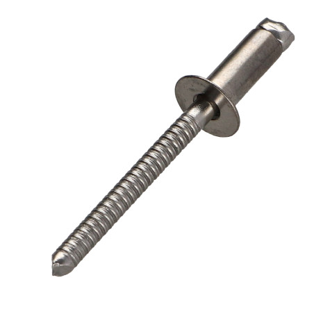1 x Rivet Aveugle Tout Inox Tête fraisée 4X6 Epaisseur de serrage 0,5 à 2